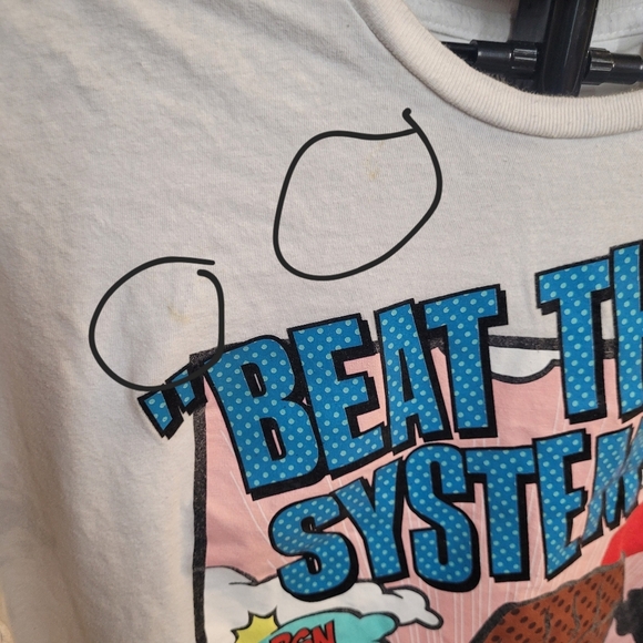 White "Beat the System" Protest Shirt by Reason - Picture 8 of 10